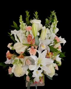 Sympathy Floral Arrangement floor piece  for the service or home.