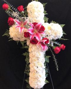 Standing Floral Cross for religious or ceremonial services in various sizes.